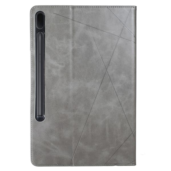 Samsung Galaxy Tab S8/S7+/S7 FE Prismatisk Läderfodral Grå