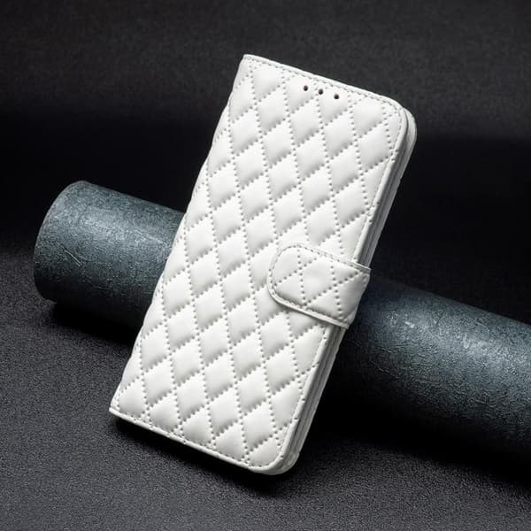 Redmi Note 14 Pro 4G - Diamantmönster Plånboksfodral i Läder Vit