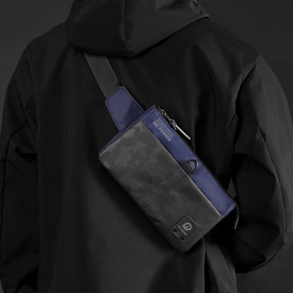 WEPOWER Herr Casual Bröstväska Crossbody Väska Vattentät Utomhus Midjeväska Mörkblå