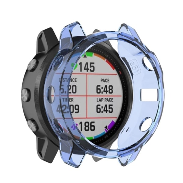 För Garmin Fenix ​​6S / 6S Pro Smart Watch Half Coverage TPU case Transparent Blue