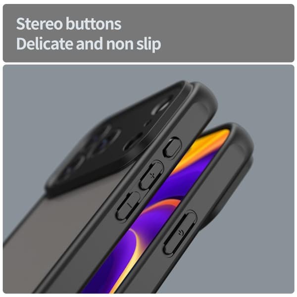 iPhone 18 Pro Max / iPhone 17 Pro Max Dun Series TPU Hybrid PC Frostad Skal Svart