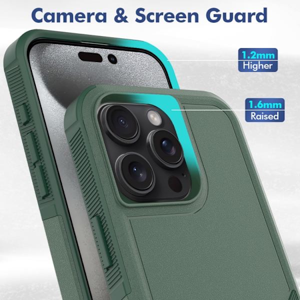 iPhone 16 Pro Max 2 1 PC + TPU Skal Mörkgrön