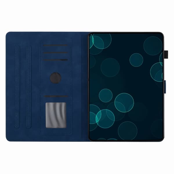 Samsung Galaxy Tab A9+ / A11+ Smart läderfodral med kokosnötsträdprägling Blå