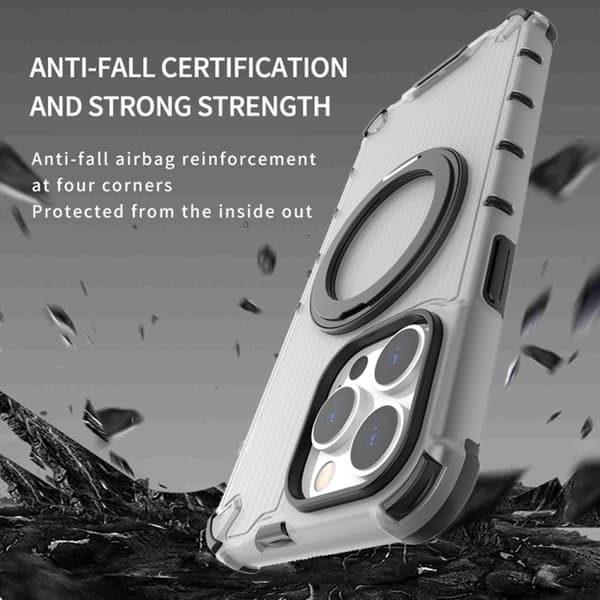 iPhone 16 Pro 360 Grader Rotationshållare Stötsäker Skal Svart