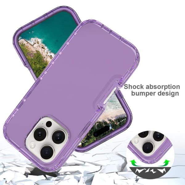 iPhone 16 Pro Max Shockproof Klar Gradient PC + TPU Skal Purpur