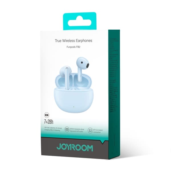 JOYROOM Funpods Series JR-FB2 Semi-In-Ear True Wireless Bluetooth-hörlurar Blå