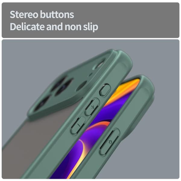 iPhone 18 Pro Max / iPhone 17 Pro Max Dun Series TPU Hybrid PC Frostad Skal Grön