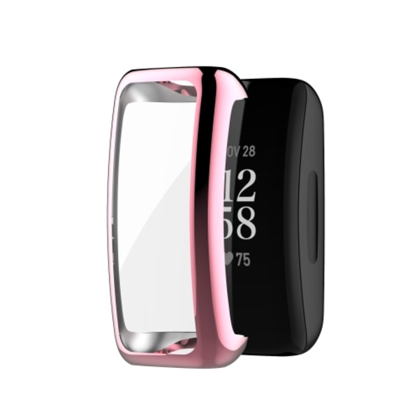 För Fitbit Inspire3 Full Coverage TPU galvanisering Watch Case Pink