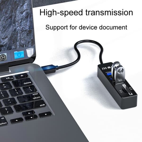 JINGHUA Z30 5-in-1 USB 2.0 Docking Station - Multi-Port Hub for Laptops, SD/TF Card Reader, Plug & Play, Durable ABS Design