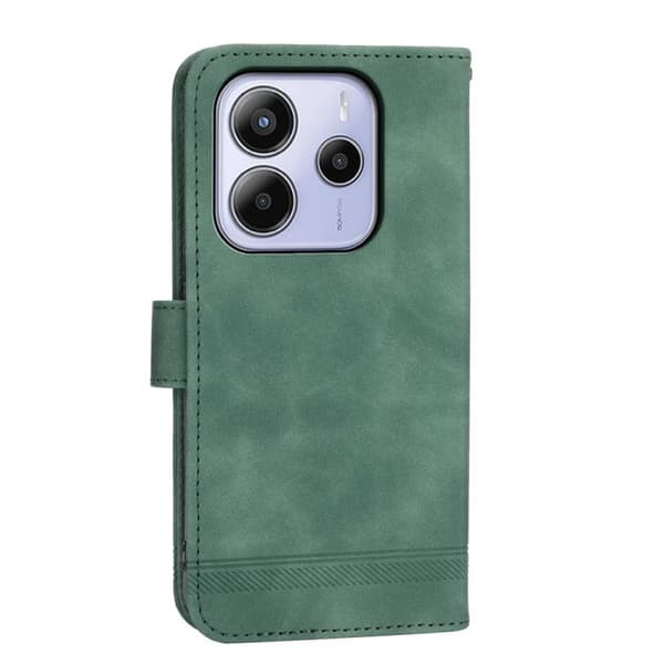Redmi Note 14 4G - Dierfeng Dream Line TPU Hybrid PU Läderfodral Grön