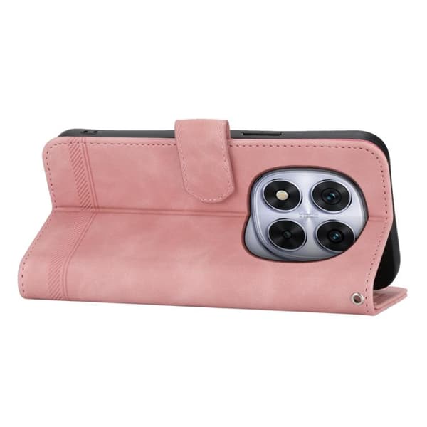 Redmi Note 14 Pro 4G - Dierfeng Dream Line TPU Hybrid PU Läderfodral Rosa