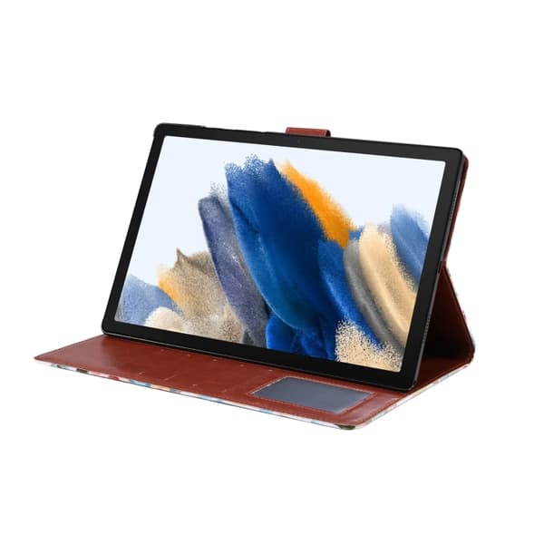 Samsung Galaxy Tab A8 10.5 (2021) X200/X205 Blommig Läderfodral Blå