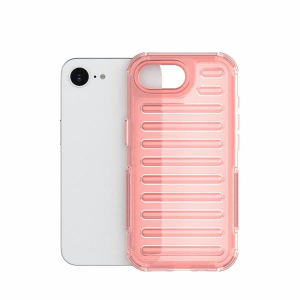 iPhone 18 Pro Max / iPhone 17 Pro Max Skal - hög transparens TPU hybrid PC med airbag Persika Röd