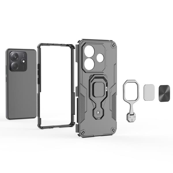 Redmi Note 14 5G - TPU Hybrid PC fodral med Metall Kickstand Blå