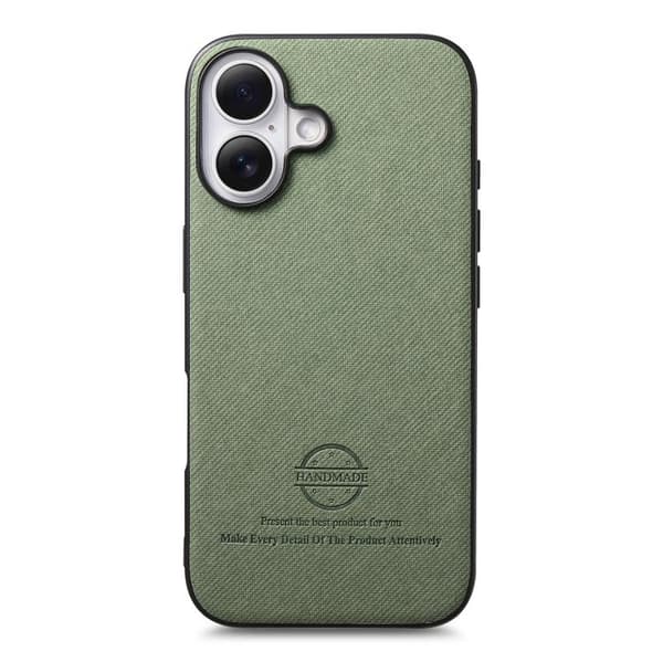 iPhone 17 Skal - Twilltyg och Läder Grön