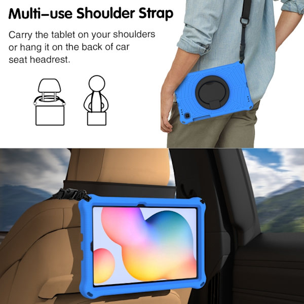 Samsung Galaxy Tab S6 Lite P610 Silikonfodral Spider King Blå