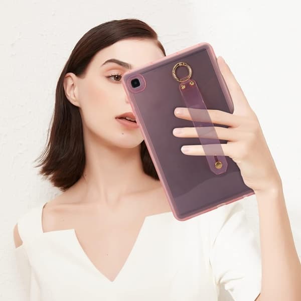 Samsung Galaxy Tab A7 Lite Hybrid TPU Wristband Case Rosa
