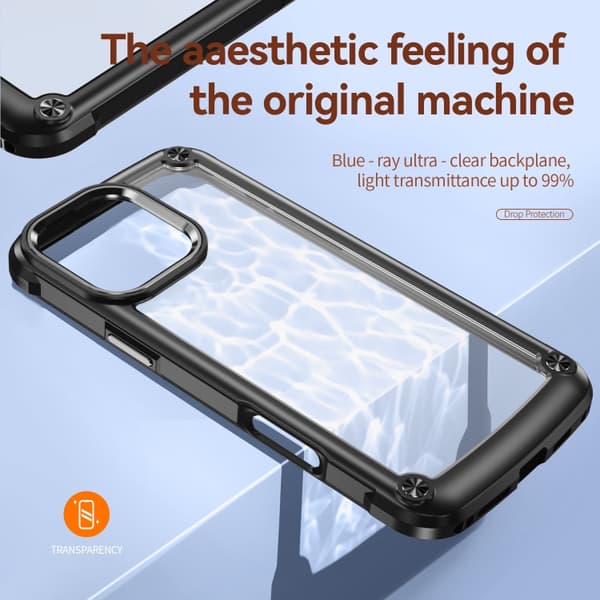 iPhone 16 Pro TPU + PC Linsskydd Skal Svart