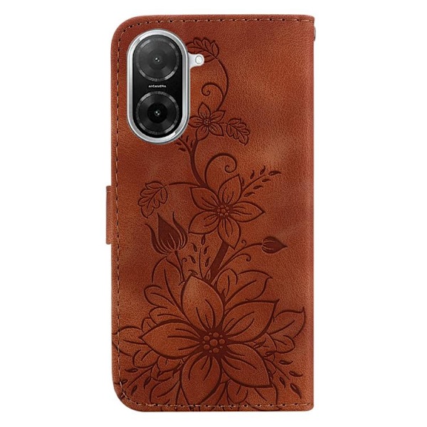 Redmi A5 4G - Lily Prägelt Läderfodral Brun