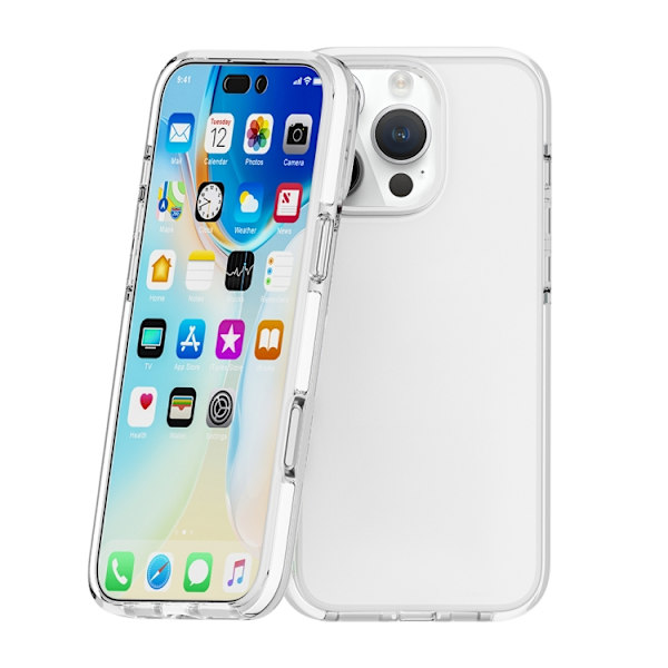 iPhone 16 Pro Max Skal Tvåfärgad Stötsäker Hög Transparens TPU Vit