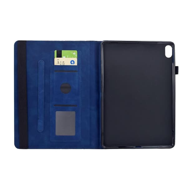 iPad mini 2024 / mini 6 Skal med Rotatable Byggblock Prägling - Smart Läderfodral Blå