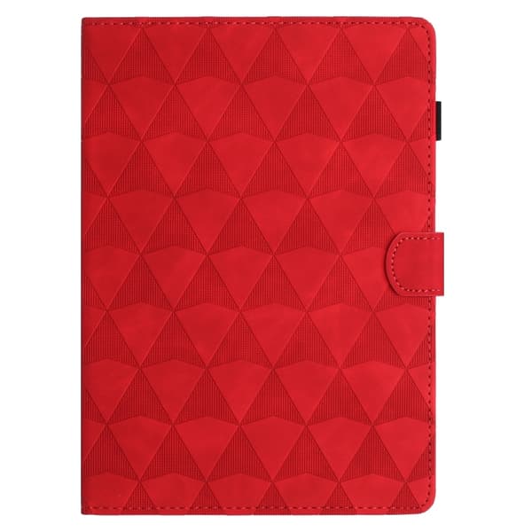 Samsung Galaxy Tab A9 / A11 Prägad Läderfodral med Diamanttextur Röd