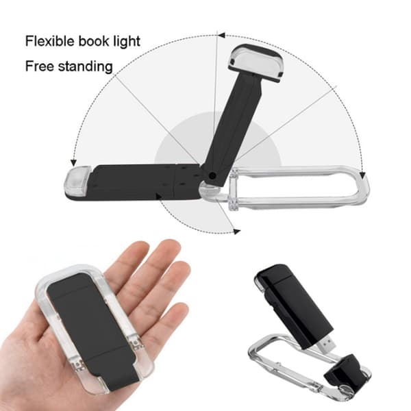USB-laddningsbar LED-dimmbar bärbar bokmärkeslampa (blå)