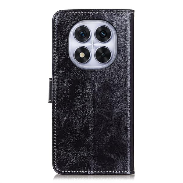 Redmi Note 14 Pro 4G - Retro Crazy Horse Textur Läderfodral Svart