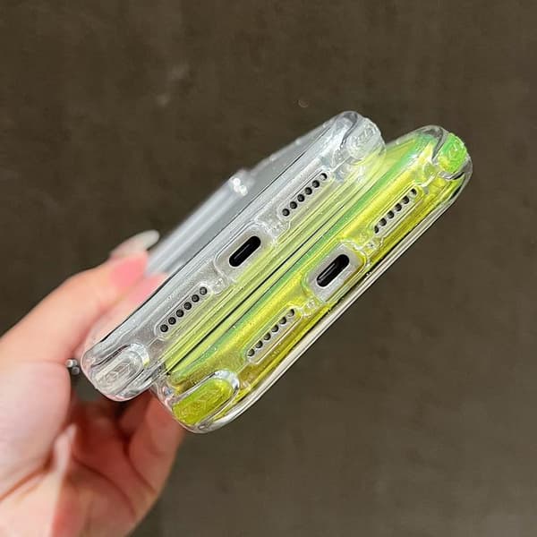iPhone 17 Pro Skal 3-i-1 TPU + PC med Glitterpulver Blå