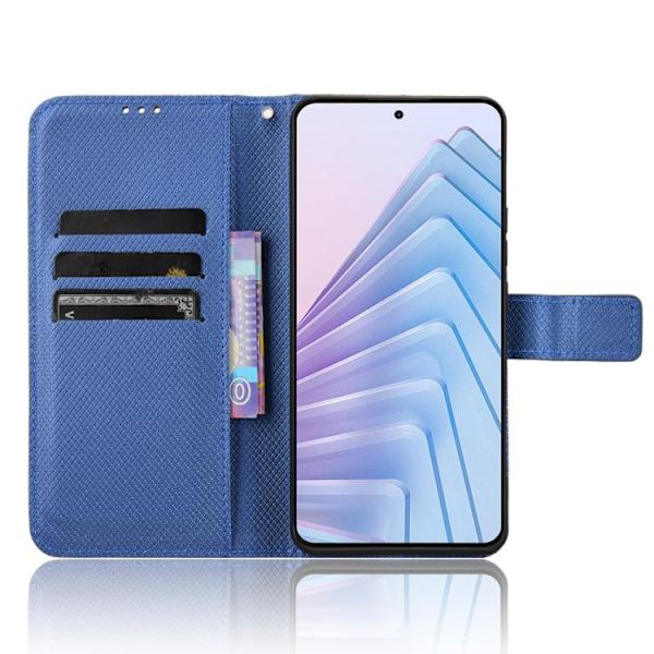 Redmi Note 14 4G - EU Version Diamanttextur Läderfodral Blå