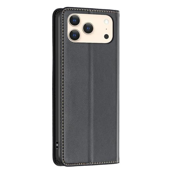 iPhone 18 Pro Max / iPhone 17 Pro Max Skal Läderfodral - Magnetiskt Svart