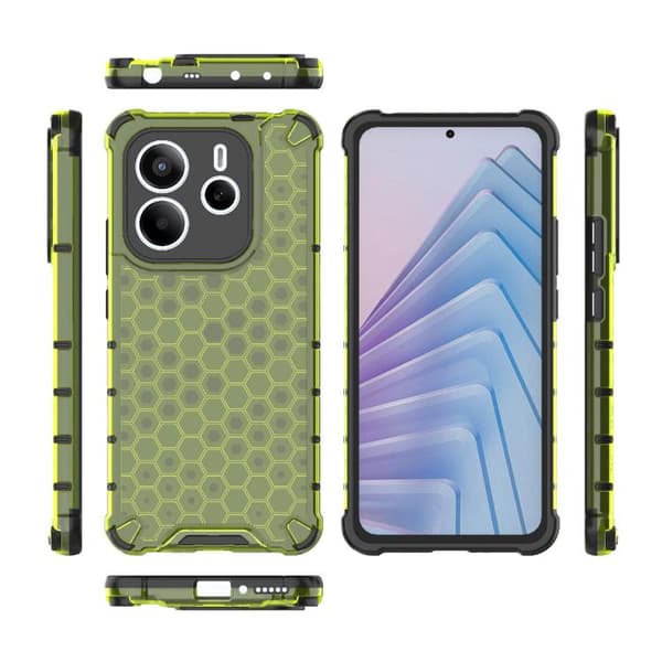 Redmi Note 14 5G - Honeycomb Stöttålig Mobilskal Grön