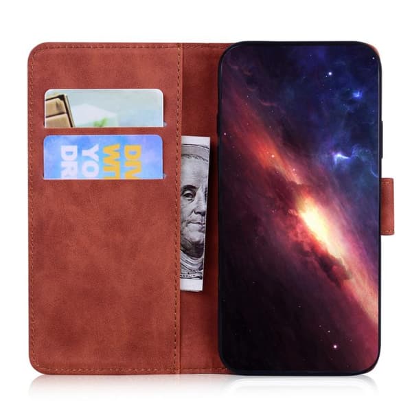 Redmi A5 4G - Läderfodral med Tigerprägling, Brun