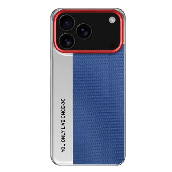 iPhone 18 Pro / iPhone 17 Pro Skal med Diamanttextur - Läder och PC Blå