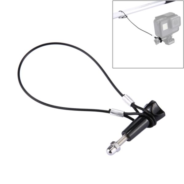 Rostfritt stål Lanyard / Tether med skruv för GoPro HERO11 Black/HERO10 Black / HERO9 Black /HERO8 Black /7 /6/ 5 /5 Session /4 /3+ /3 /2 /1 Svart