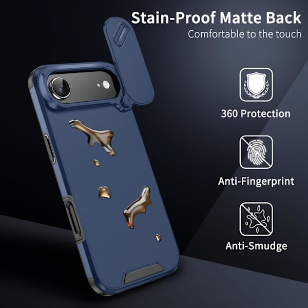 iPhone 17 Air Skal med Sliding Camshield TPU + PC Blå