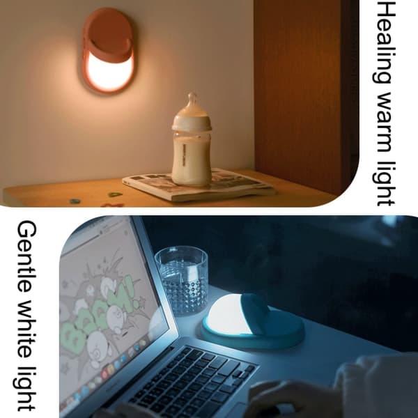 CT-33 USB-tofflor LED Vardagsrum Sovrum Laddning Justerbar Nattlampa (Rosa)