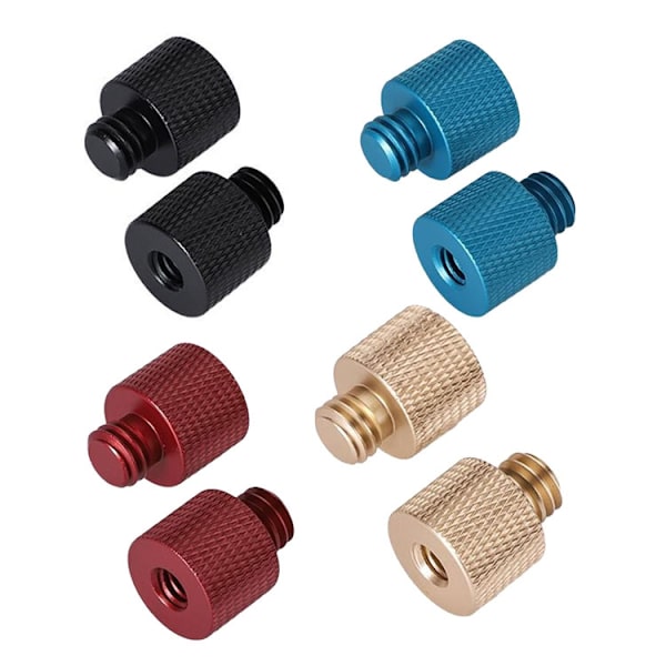 10 st skruvadapter 1/4 hona till 3/8 hane skruv Svart