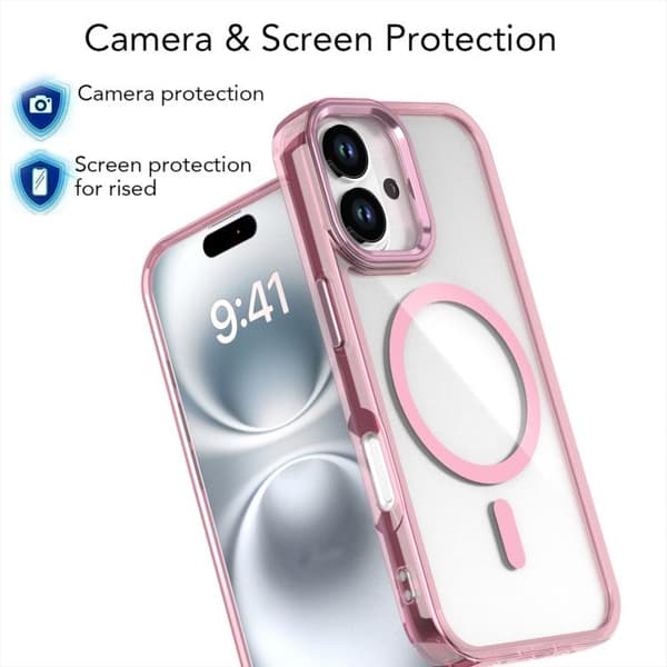 iPhone 17 Skal med MagSafe Magnetisk Klar Design Rosa