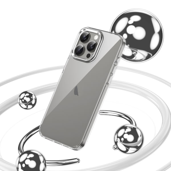 iPhone 16 Pro Skal HD Transparent PC med Full Coverage Silver