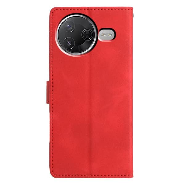 Redmi K80 / K80 Pro - Triangulärt Prägling Läderfodral Röd