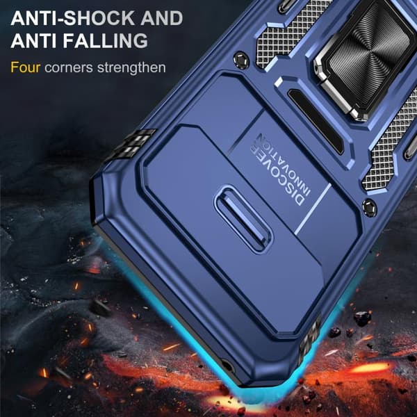 för Pixel 9a Skal med Armor PC + TPU Kameraskydd Marinblå
