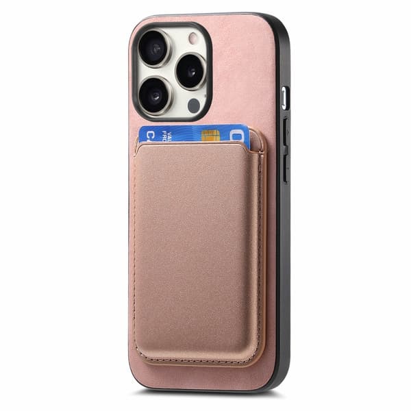 iPhone 16 Pro Max Retro Magsafe Kortväska PU Bakskal Rosa