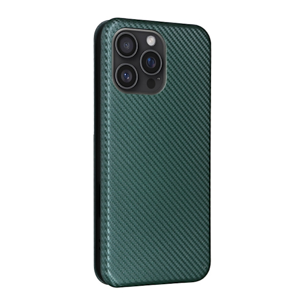 iPhone 16 Pro Skal Kolfibertextur - Elegant Fodral för Skydd och Stil Grön