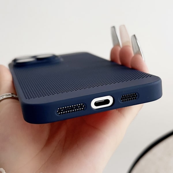 iPhone 16 Pro Max Frameless Oljespray PC Kylskal Blå