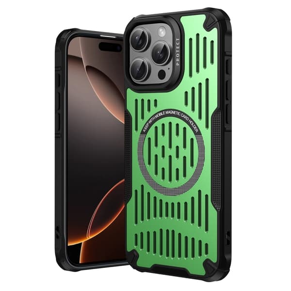iPhone 16 Pro Ice Front Cooling MagSafe Magnetisk Skal Grön