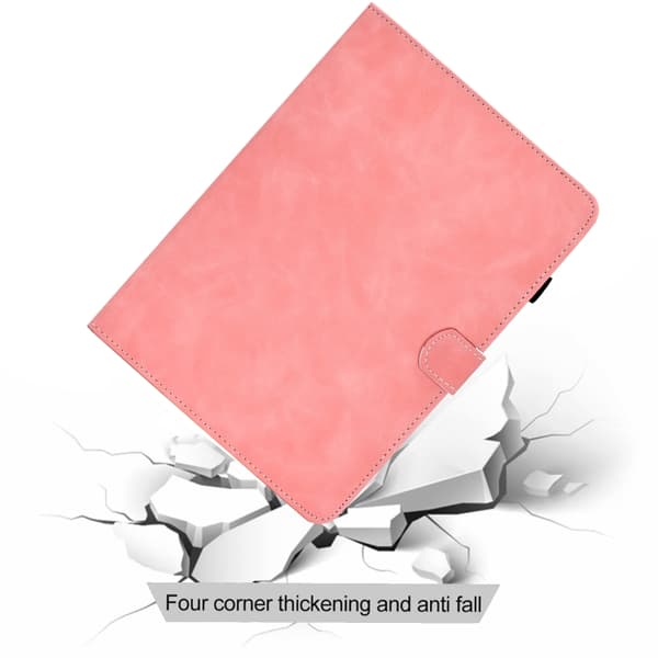 Samsung Galaxy Tab S8/S7 Läderfodral med Ko lädertextur Roséguld