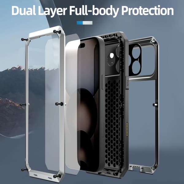 iPhone 18 Pro Max / iPhone 17 Pro Max Skal - RedPepper - Trippelskyddad Metall Silver