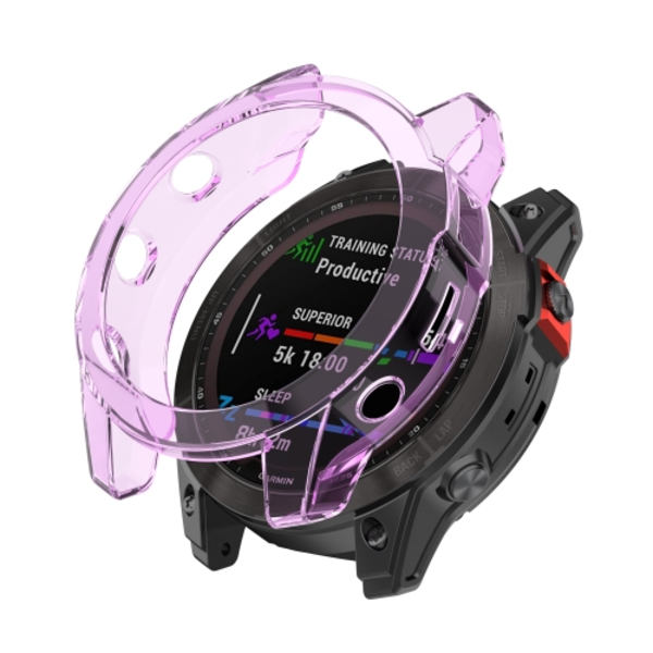 För Garmin Fenix ​​7X Shockproof TPU Soft Protective Case Purple