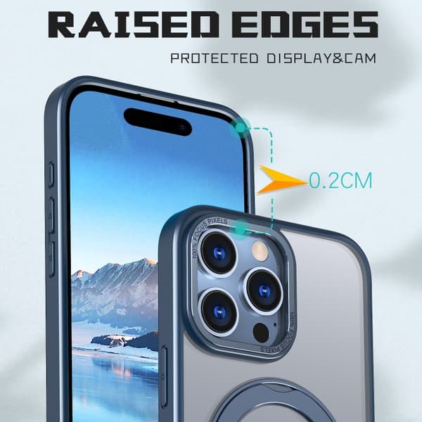 iPhone 16 Pro Wing Series MagSafe Magnetisk Ringhållare Skal Blå